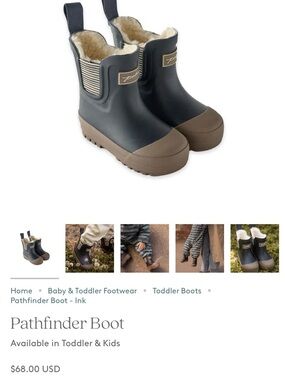 Pehr Pathfinder Kids Waterproof Boots - Ink/Beige